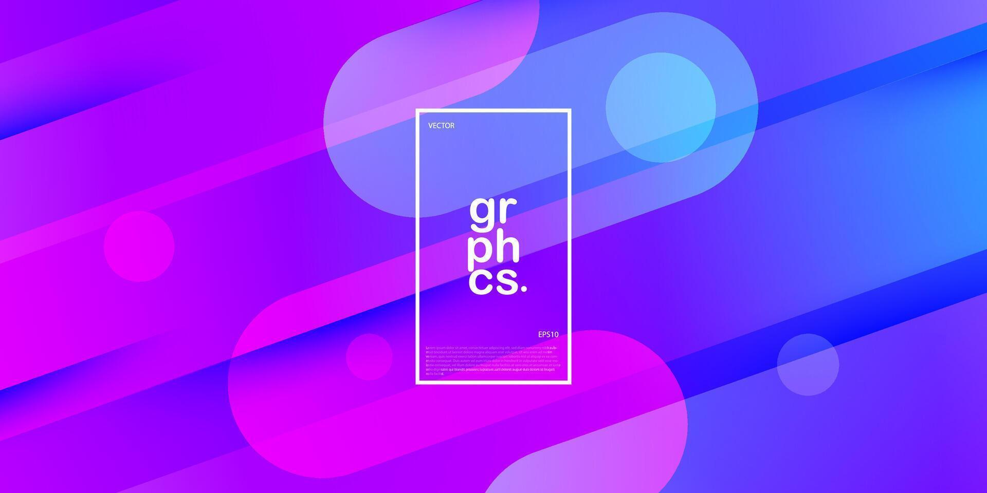 Dynamic abstract purple and blue bubble gradient illustration geometric background with simple circle pattern. Cool and bright design. Eps10 vector