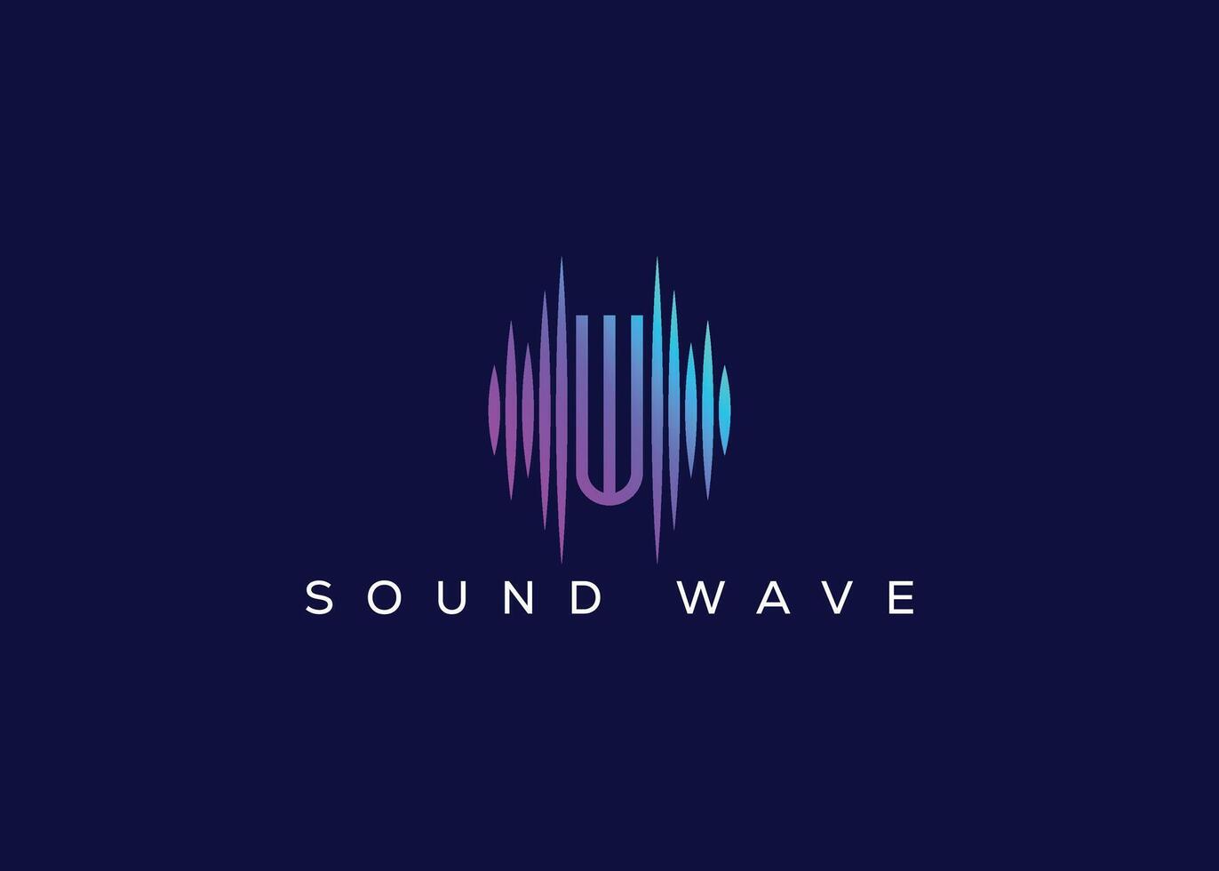 Minimalist Letter W Sound Wave logo. Modern Sound Wave logo. W Music Logo vector