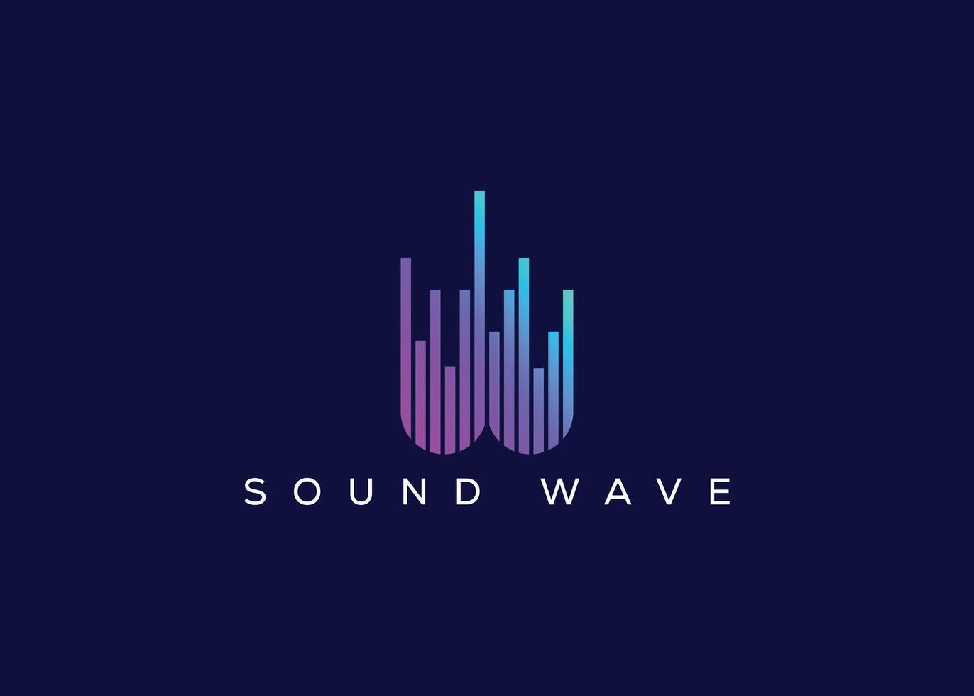 Minimalist Letter W Sound Wave logo. Modern Sound Wave logo. W Music Logo vector