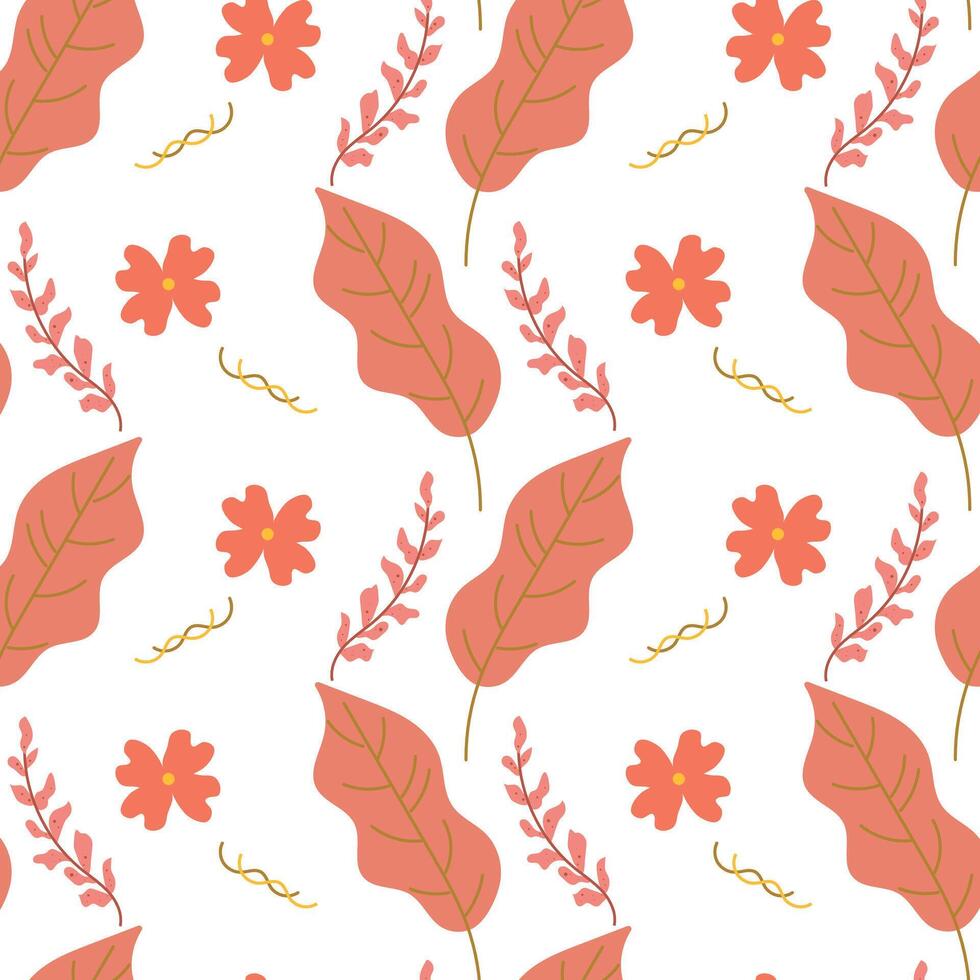 Autumn leaves seamless floral pattern in pastel colors. Autumn background. Design of textiles, wallpaper, paper, packaging.. vector