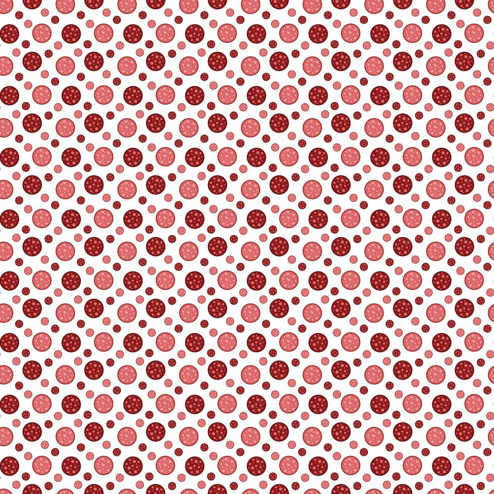 Slices of salami sausage seamless pattern for National Salami Day vector