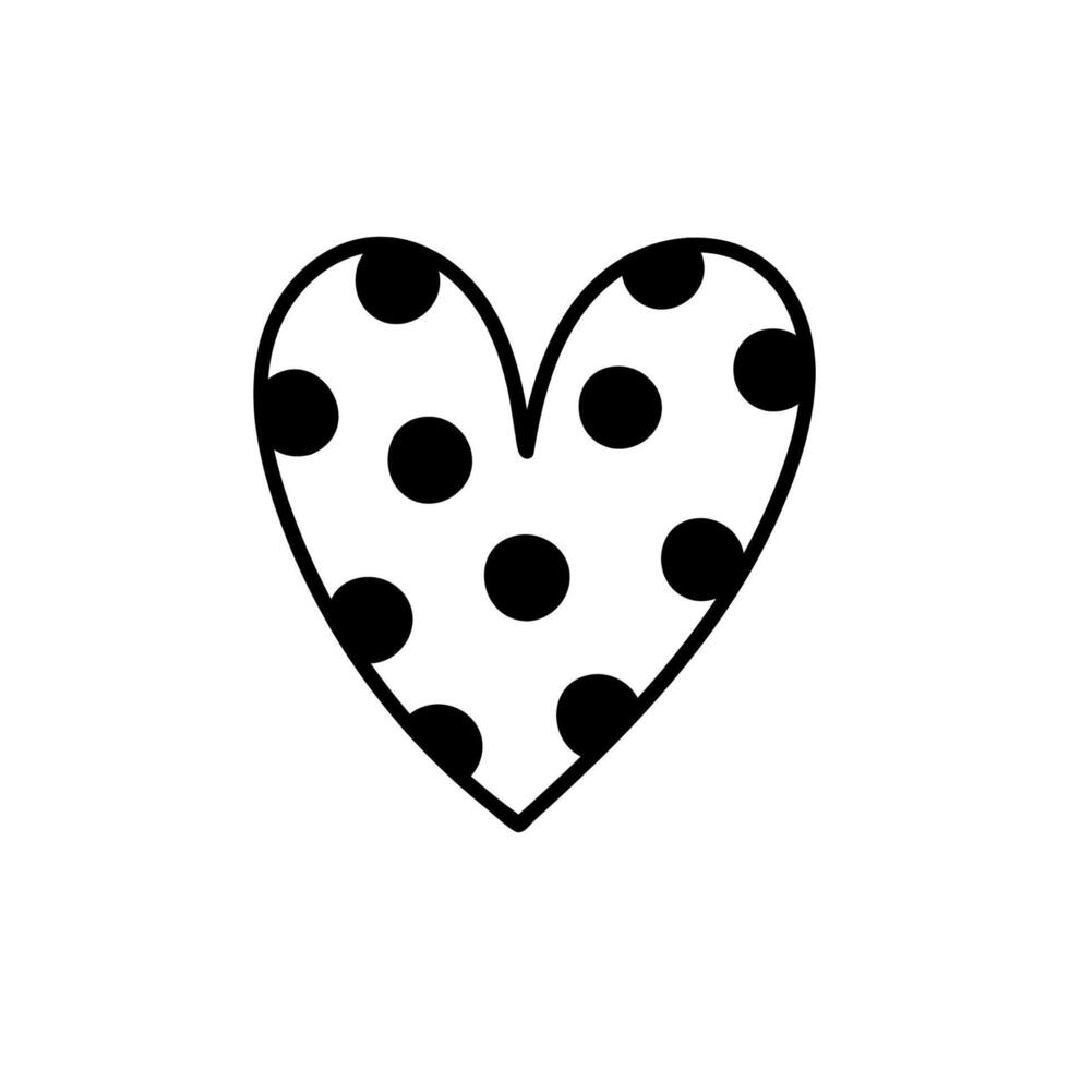 Cute doodle heart isolated on white background. hand-drawn illustration. Perfect for Valentines Day designs, cards, decorations. vector