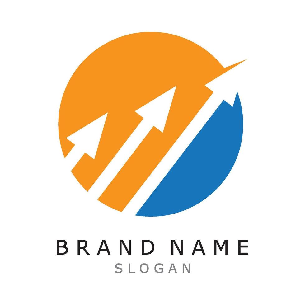 financial logo creative arrow diagram market design template vector