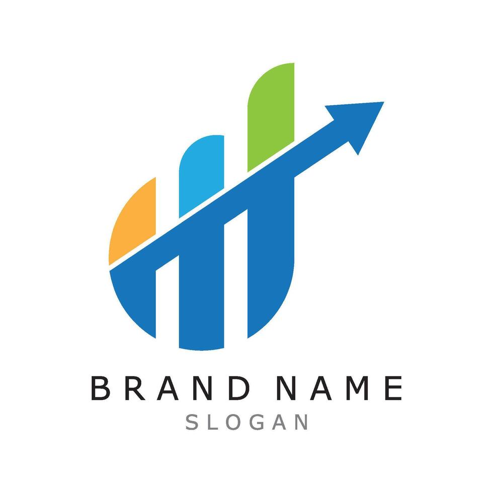 financial logo creative arrow diagram market design template vector