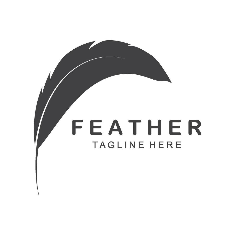 Feather Logo . Illustration of an ink pen. vector