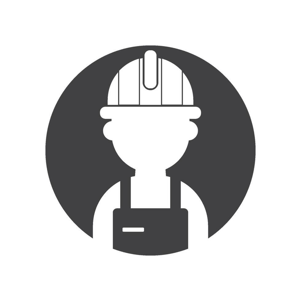 Labour logo illustration . Constructor worker icon. Engineer builder symbol. vector