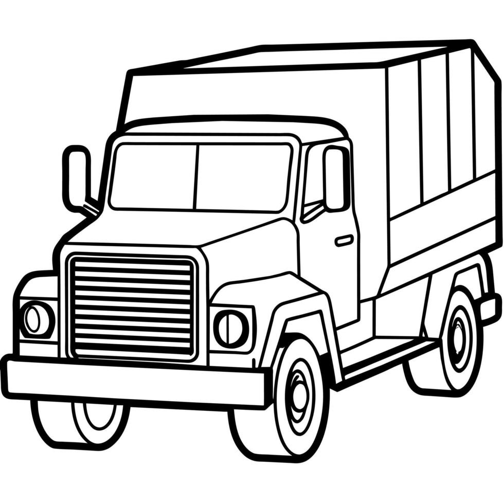 camión contorno colorante libro página línea Arte ilustración digital dibujo vector
