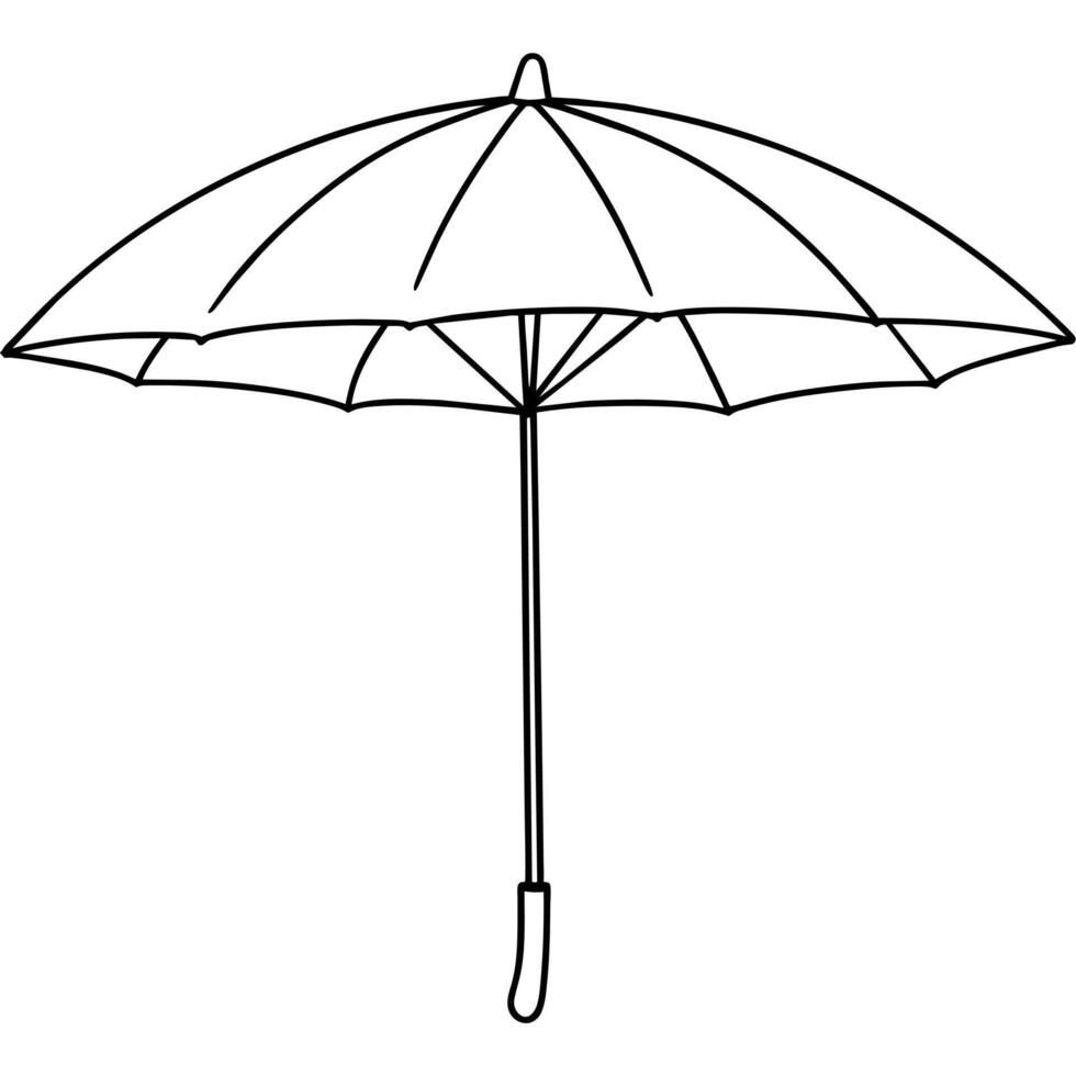 Outdoor Umbrella outline coloring book page line art illustration digital drawing vector