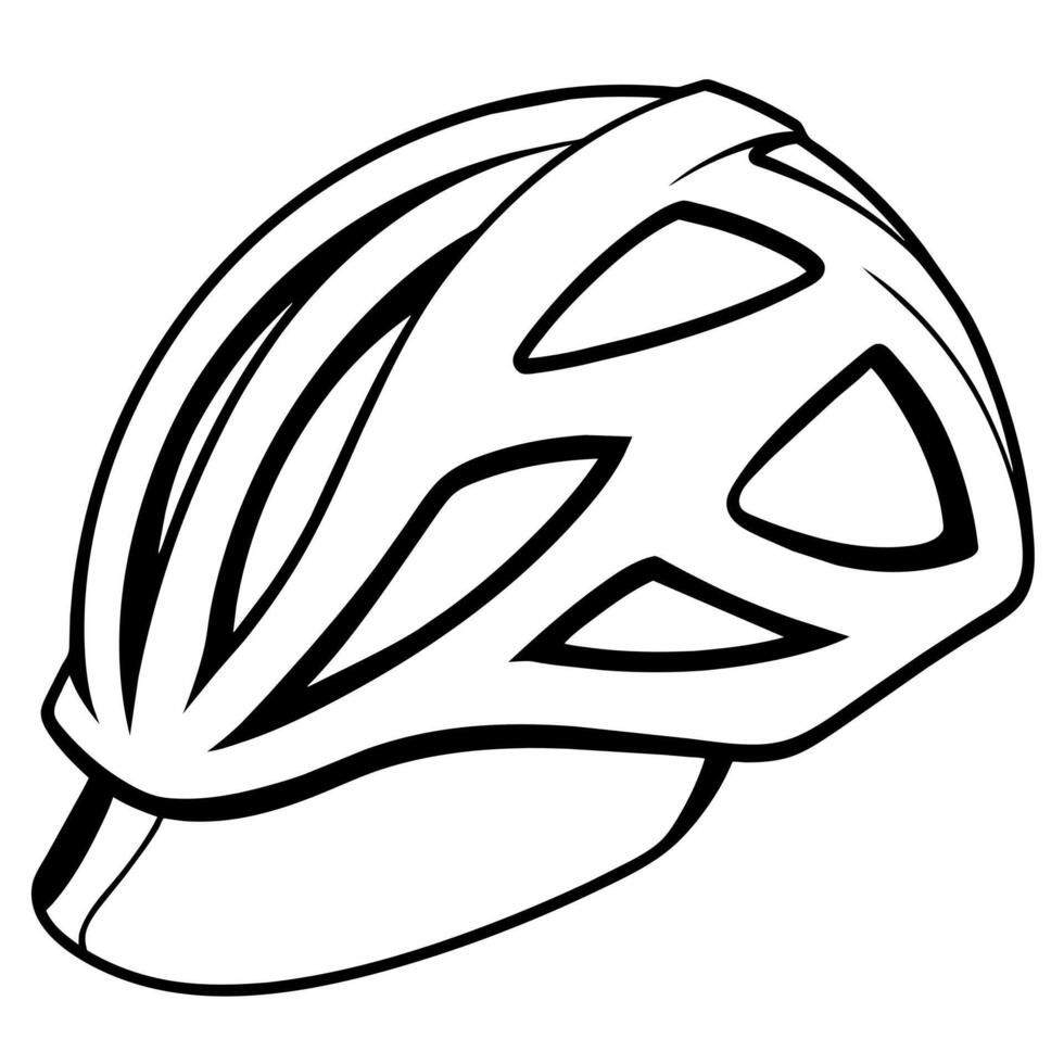 Cycling Helmet outline coloring book page line art illustration digital drawing vector