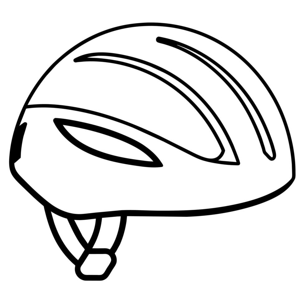 Cycling Helmet outline coloring book page line art illustration digital drawing vector