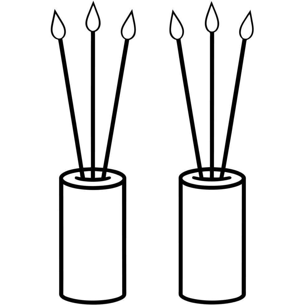 Citronella Candles outline coloring book page line art illustration digital drawing vector
