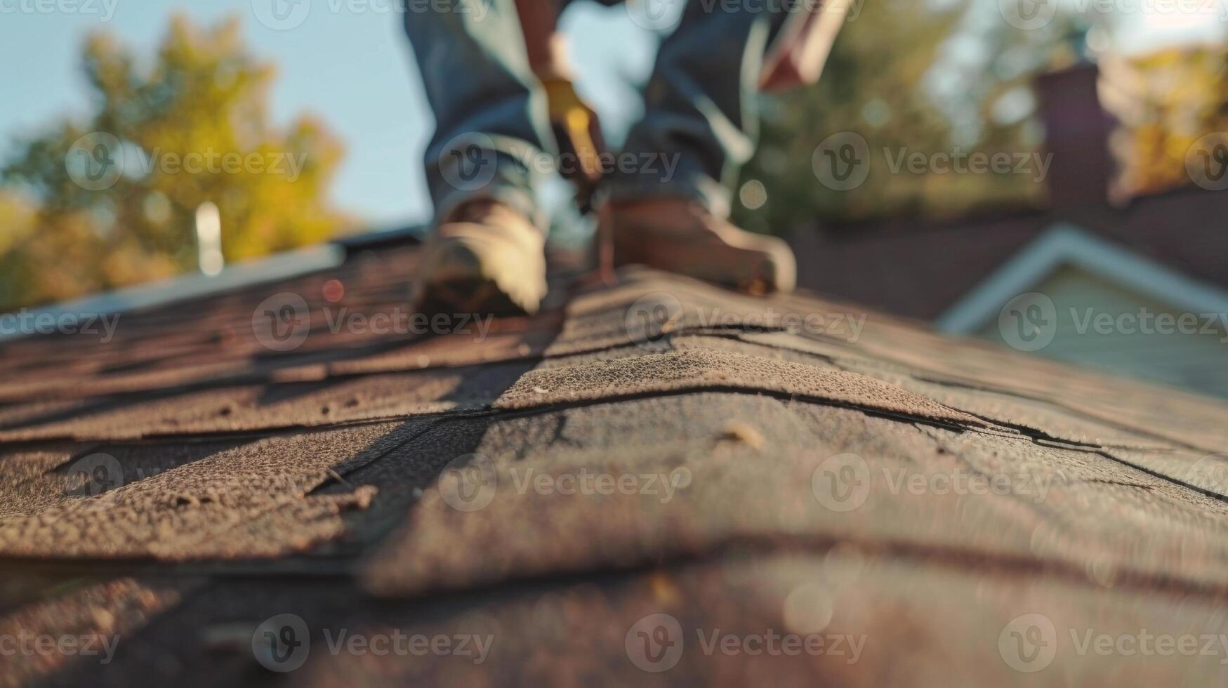 A timelapse shot of workers swiftly and efficiently installing shingles on the roof showcasing their skills and agility photo