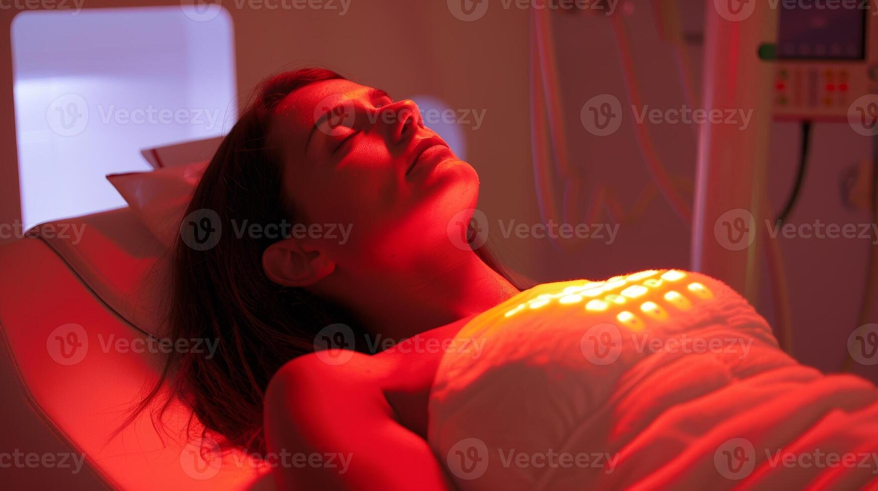 A physical the explaining how infrared rays trate deep into the body to promote healing and pain relief. photo