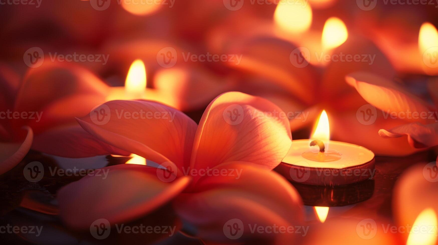 The delicate petals of the flowers seem to glow in the candlelight revealing intricate details and vibrant colors that may have gone unnoticed in natural light. 2d flat cartoon photo