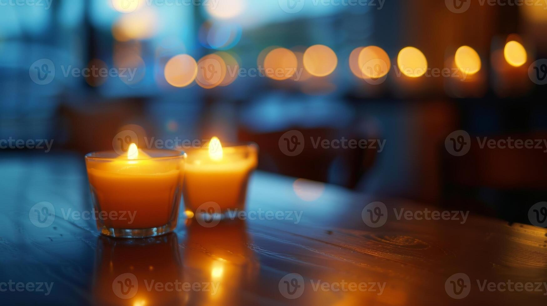The warm glow of candles creates a sense of comfort and relaxation making the cooking class an enjoyable experience. 2d flat cartoon photo