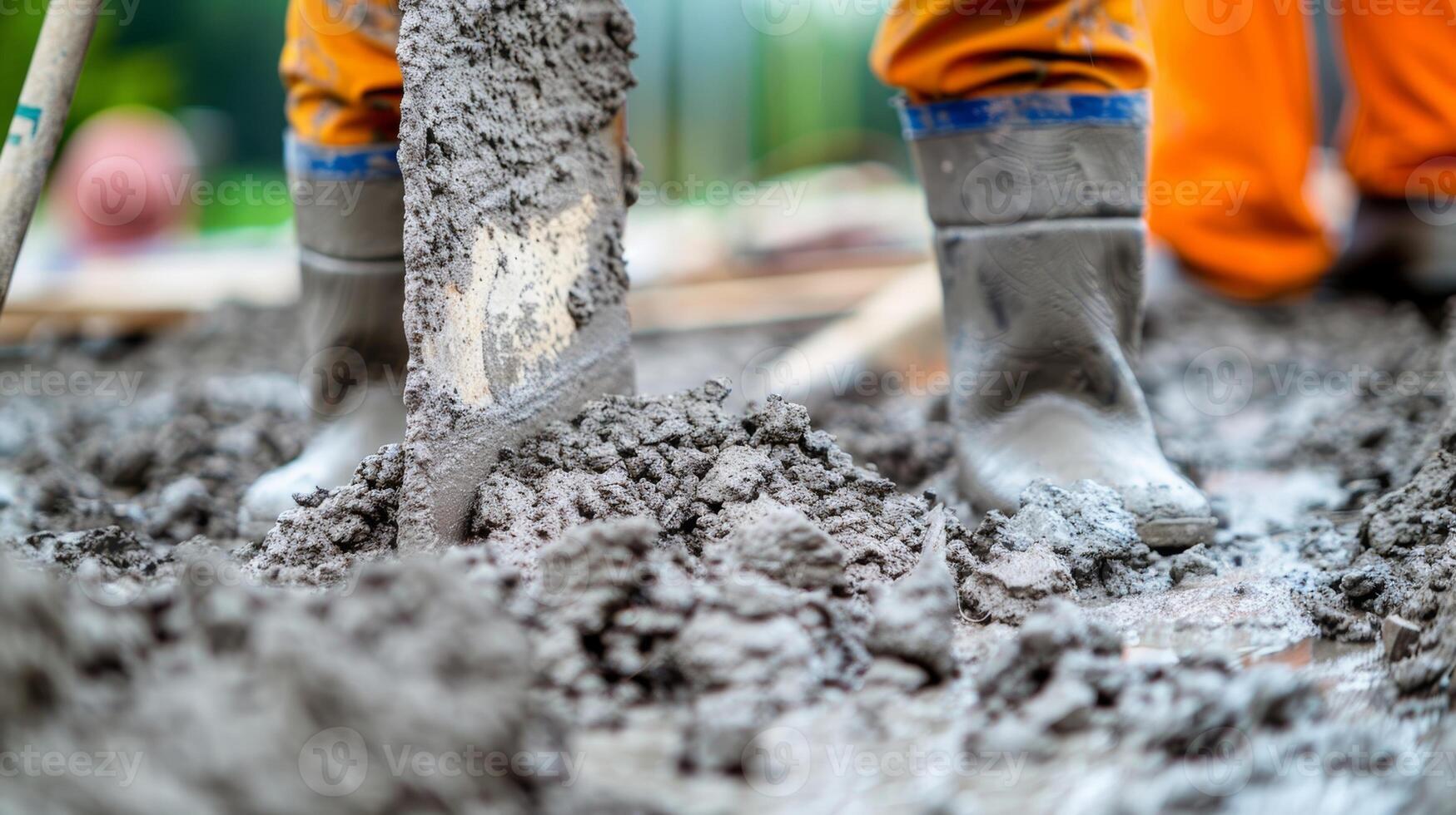 A team of technicians carefully record and analyze the results of each concrete mix photo