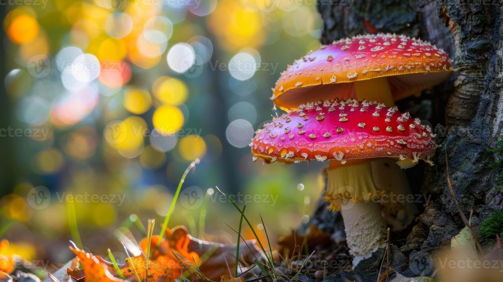 un de vistoso hongos creciente debajo el sombra de un árbol un pequeño pero hermosa parte de un mas grande ecosistema foto