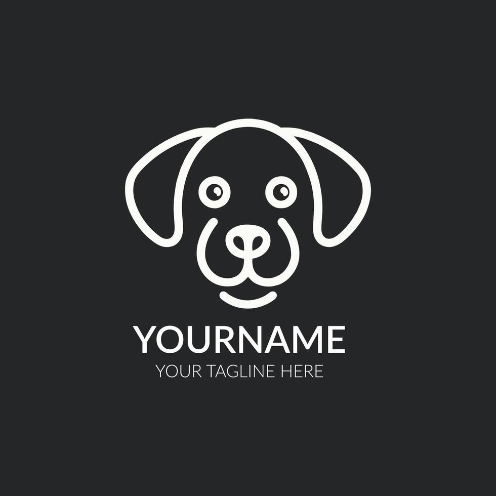 Dog logo and icon animal illustration design vector