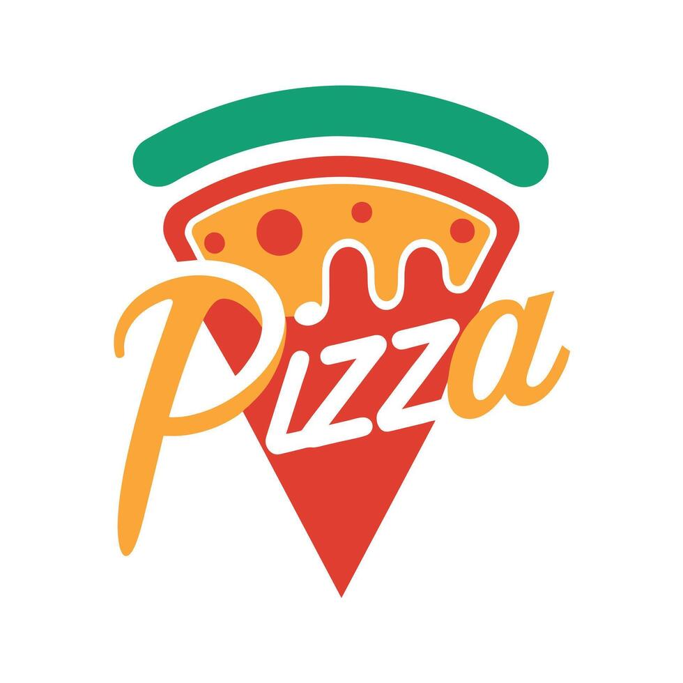 pizza flat style art illustration vector