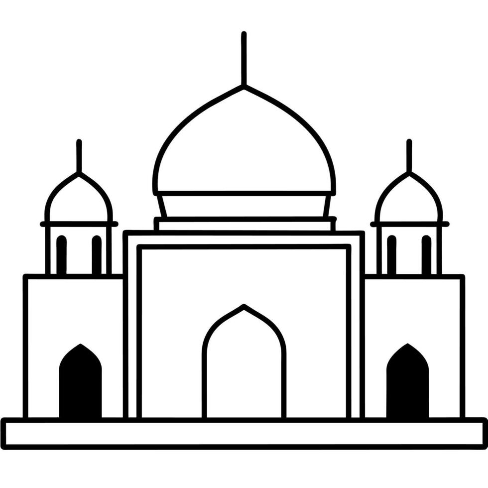 minimal flat style masjid illustration vector