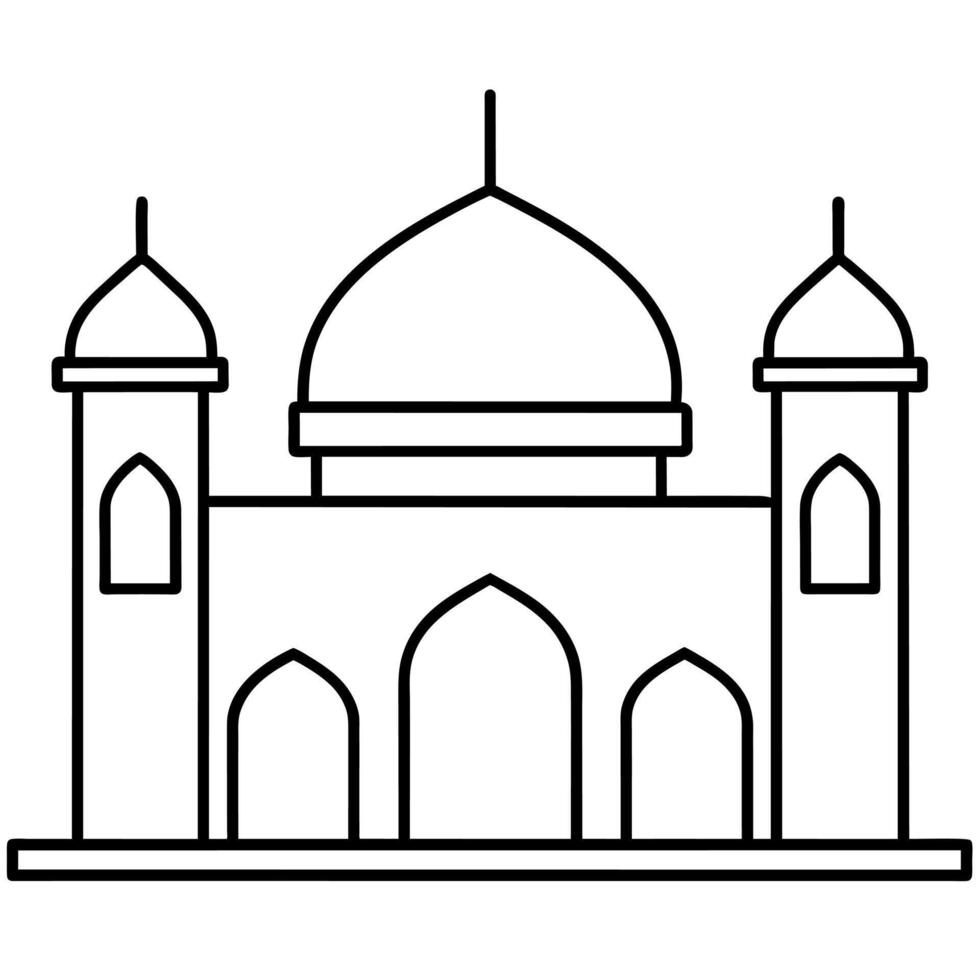 minimal flat style masjid illustration vector