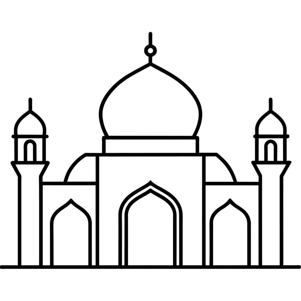 minimal flat style masjid illustration vector