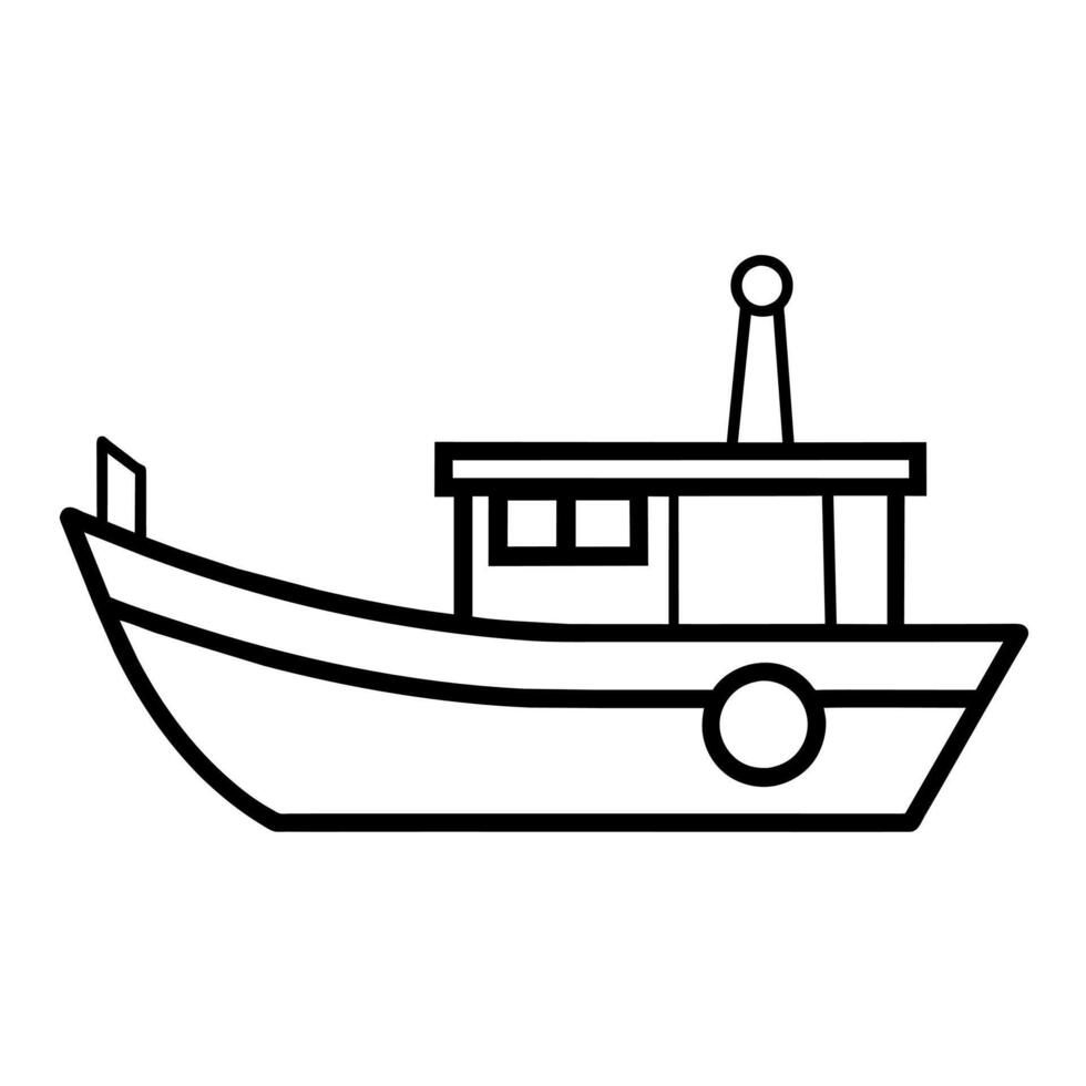 barco icono ilustración línea Arte plano estilo vector