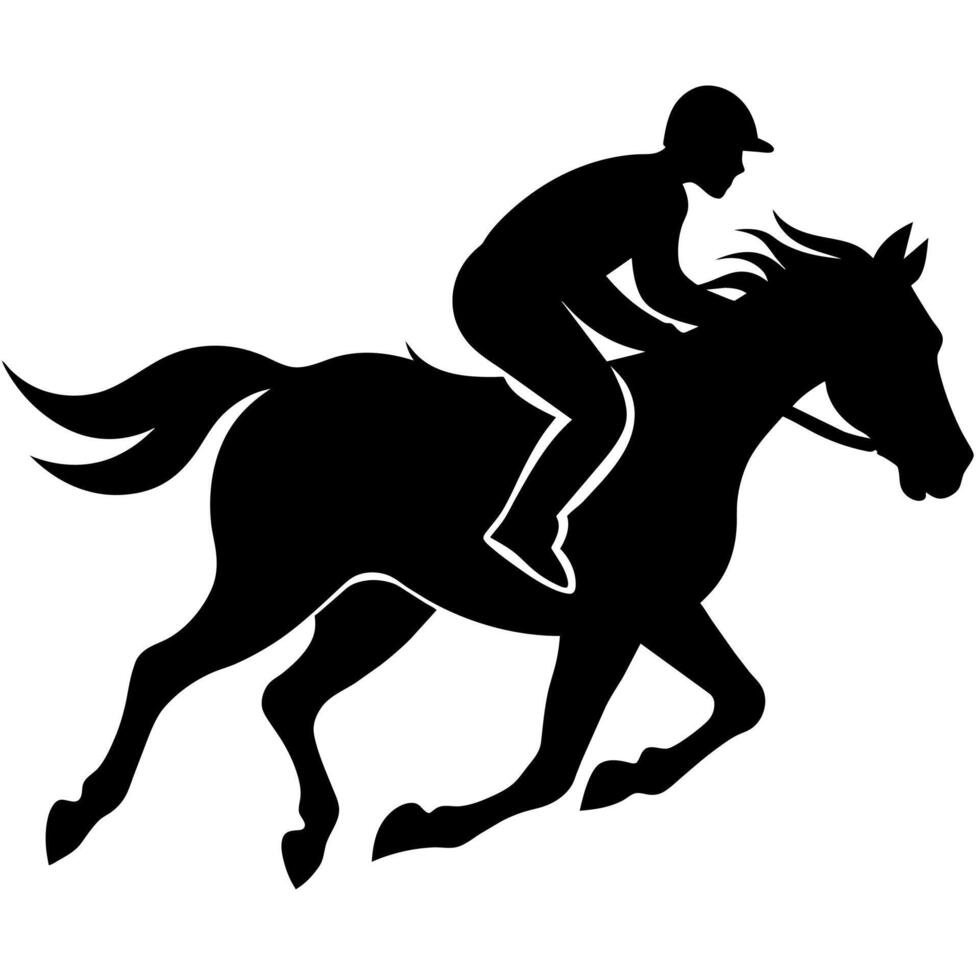 A man Raiding horse silhouette illustration vector