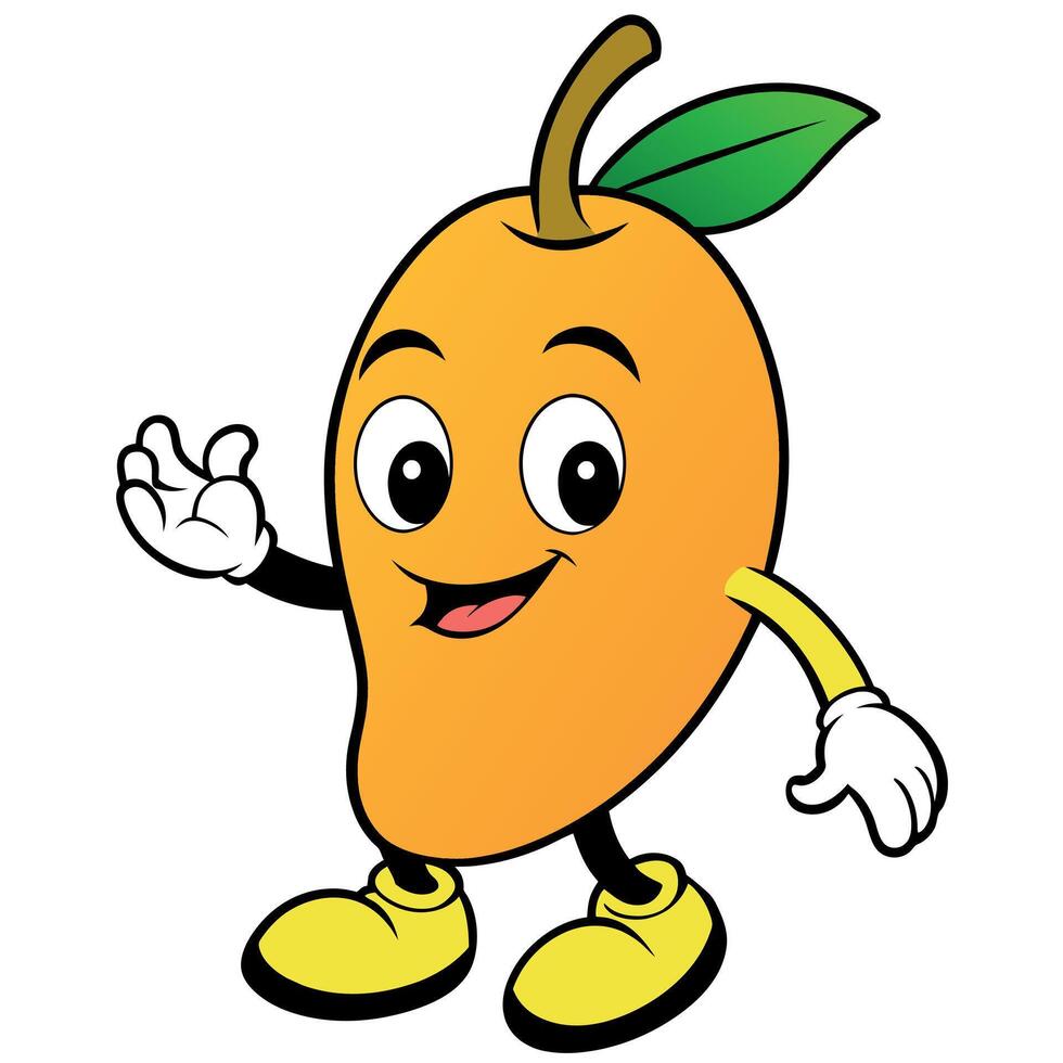 mango Fruta maravilloso personaje plano ilustración vector