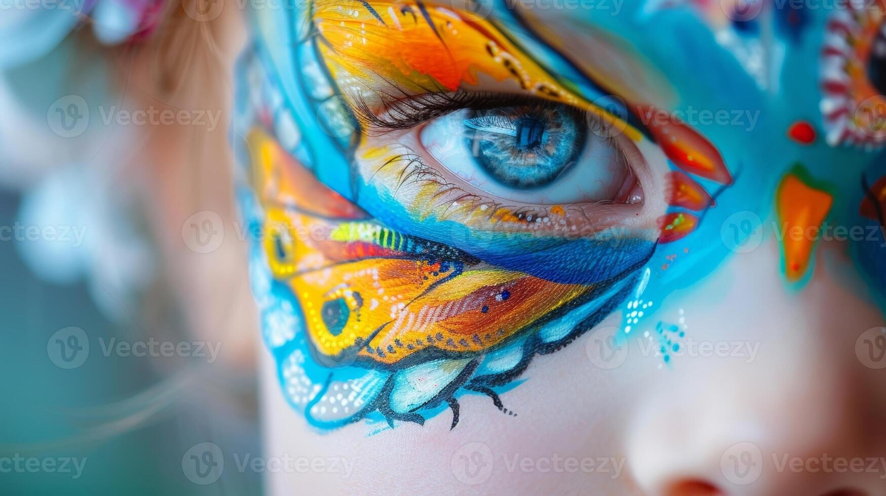 A face painting booth where children can transform into their favorite characters or animals photo