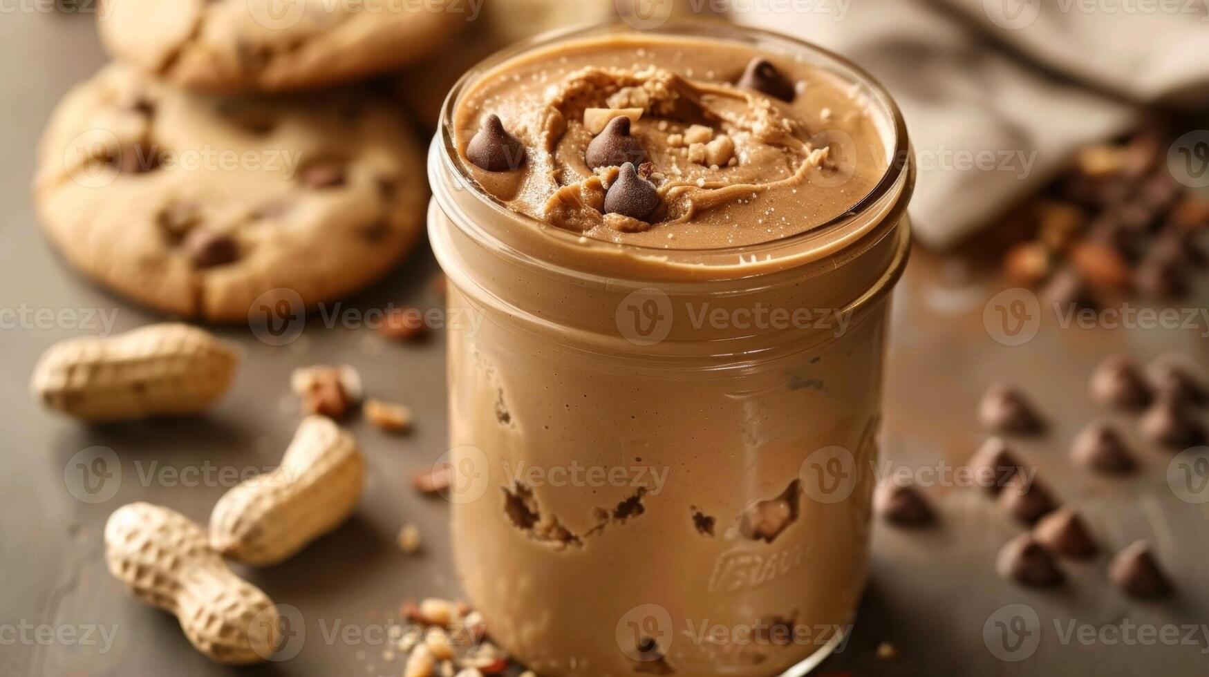 A jar of creamy peanut butter the key to creating a variety of delectable treats from cookies to cakes to bars photo