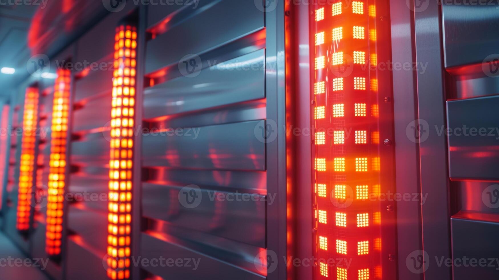 A modern technologicallyadvanced sauna chamber equipped with infrared lights targeting specific areas of the body for detoxification and pain relief. photo