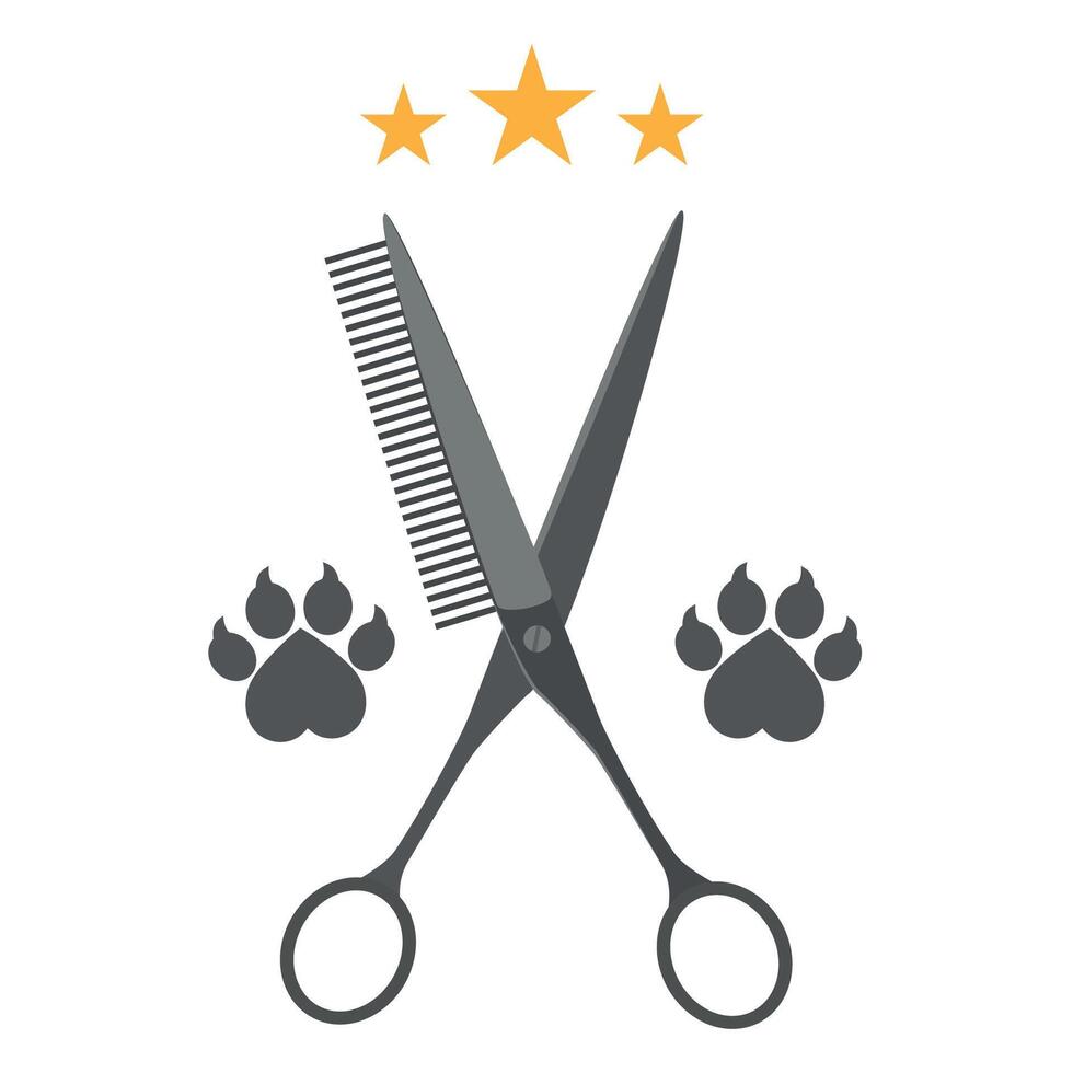 Illustration of hairdresser scissors and comb vector
