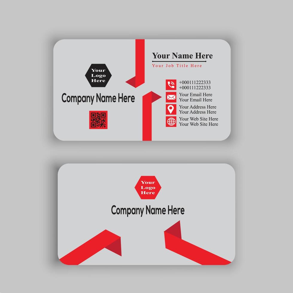 tarjeta de visita negra con diseño de formas triangulares rojas vector