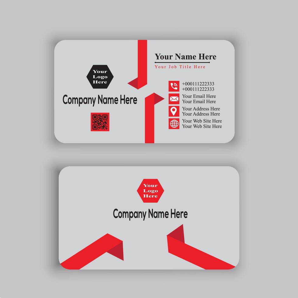 black business card with red triangle shapes design vector