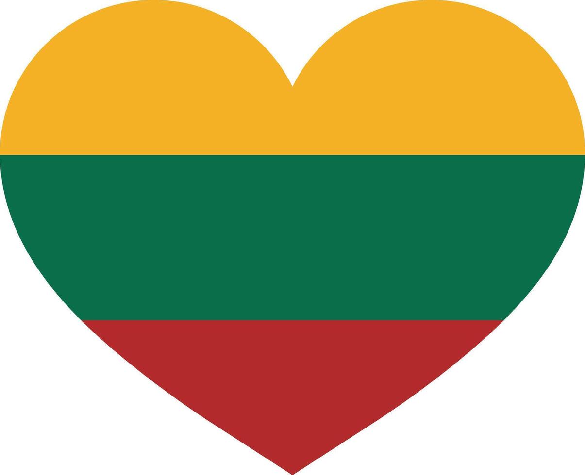 Lithuania heart flag . Lithuania love symbol . Lithuania flag in heart shape vector