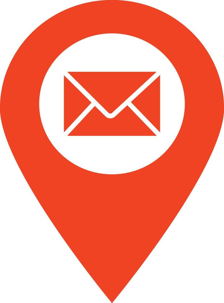 Map pointer with mail icon . Envelope with location pin icon . Post office pin icon vector