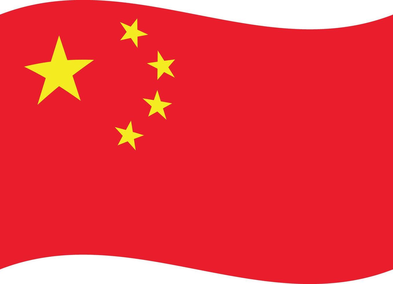 Wavy China flag isolated on white background . Chinese waving flag . illustration vector