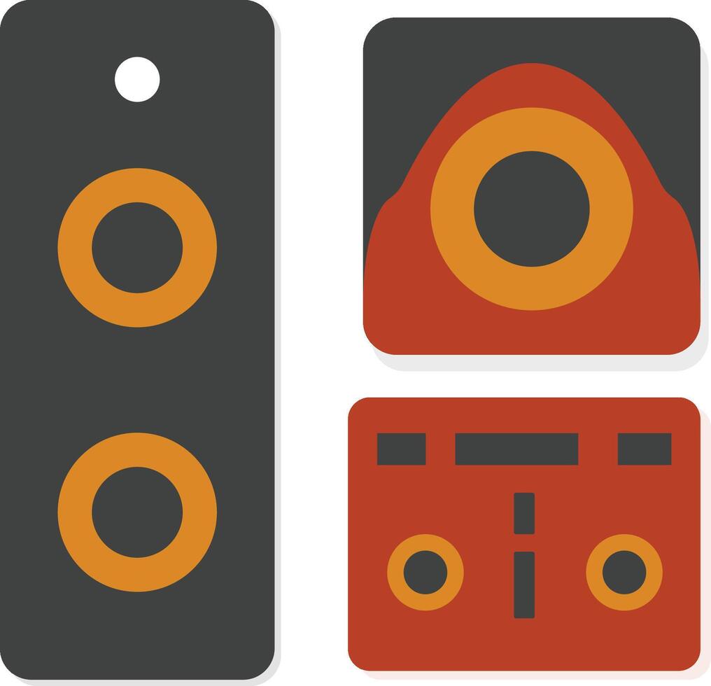 creativo altavoz icono. música sistema, audio caja, sonido sistema, estéreo altavoz sonido icono, símbolo signo. editable vector