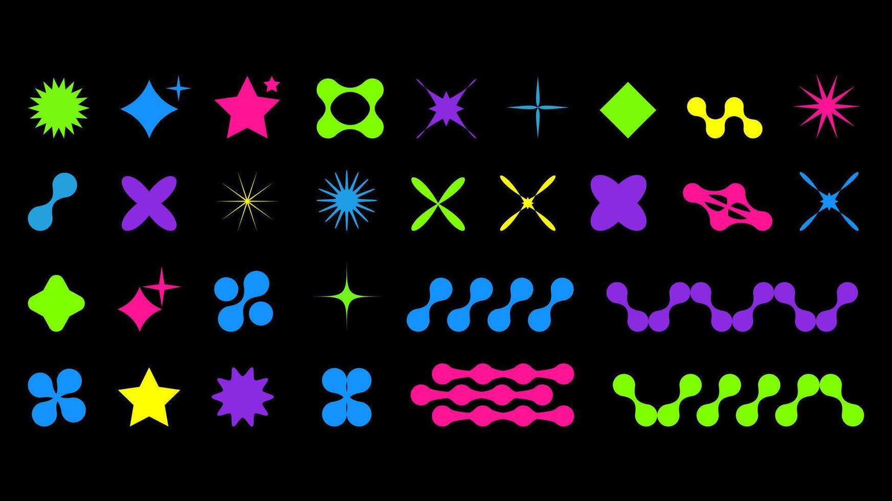 Abstract shapes in y2k style brutalist retro. Bright color. Set geometric shapes atmosphere future. For banner poster design web design. illustration. vector