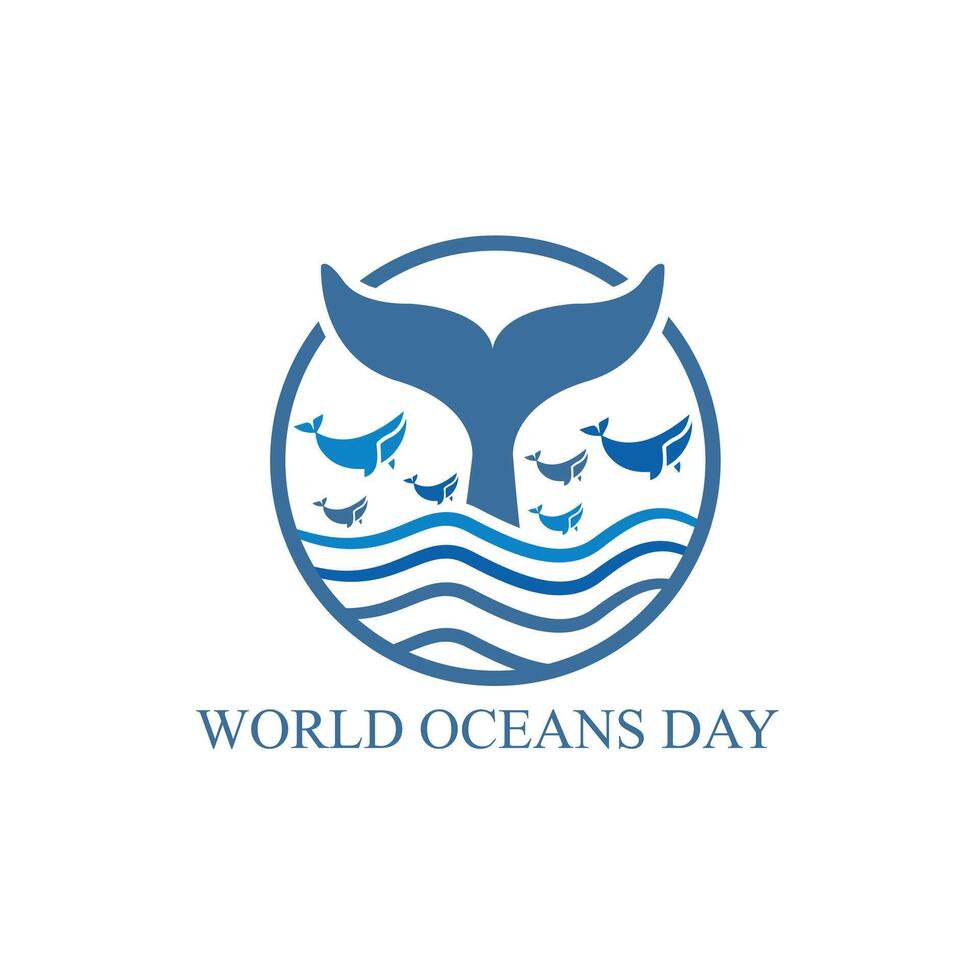 World Oceans Day - World oceans day logo.illustration. World oceans day symbol template vector