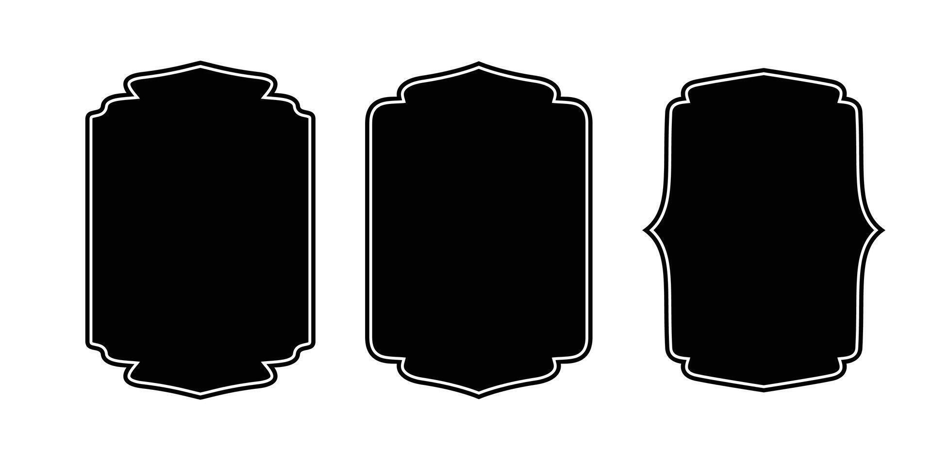 set of blank emblem design. vintage shield sign and symbol. vector
