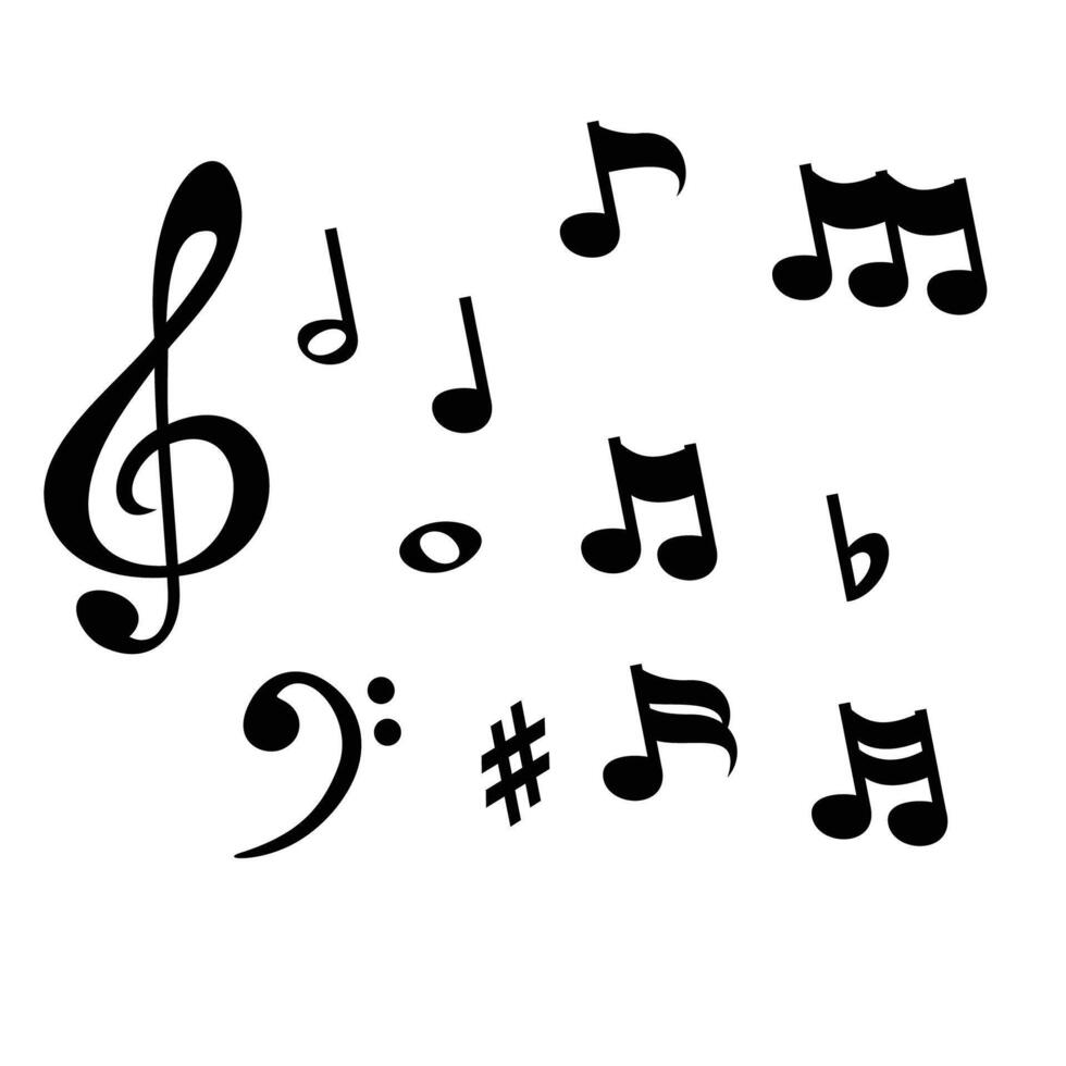 music note illustration. music sign and symbol. vector