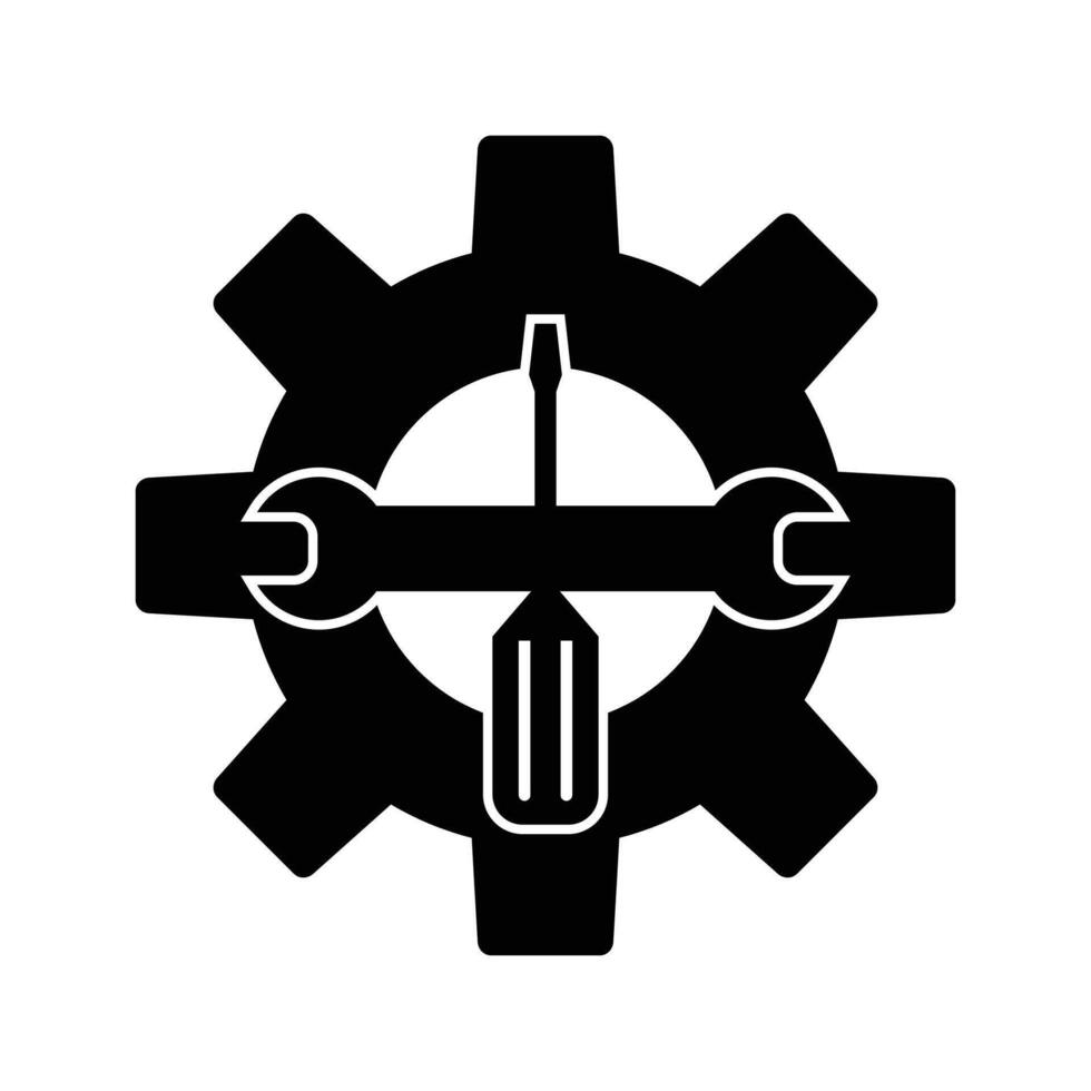 repair icon design. mechanical system setting sign and symbol. vector