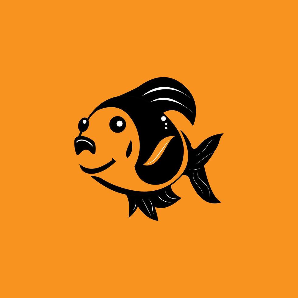 fish minimalist logo vector