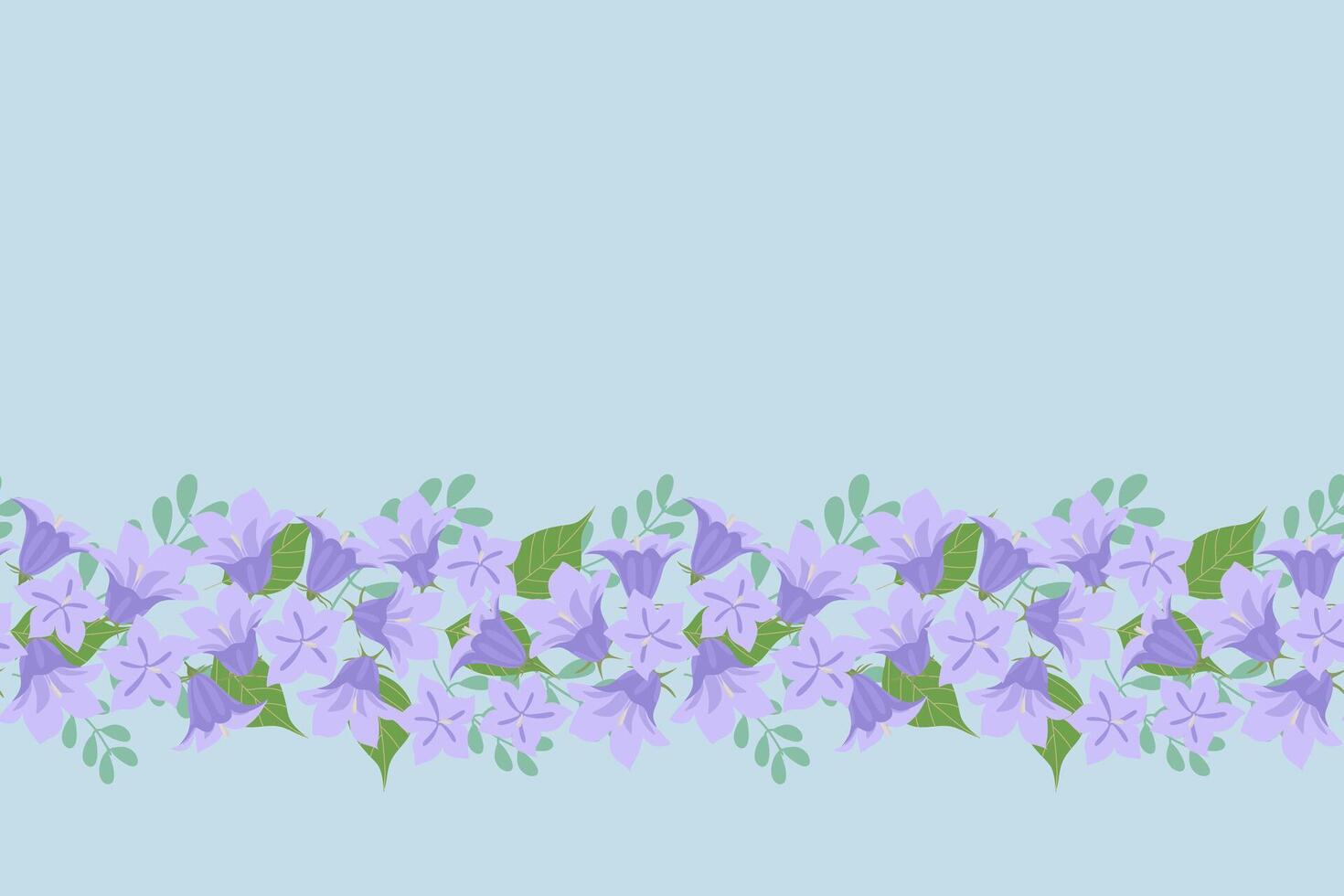 Sweden national flower emblem harebell or Campanula rotundifolia background border frame vector