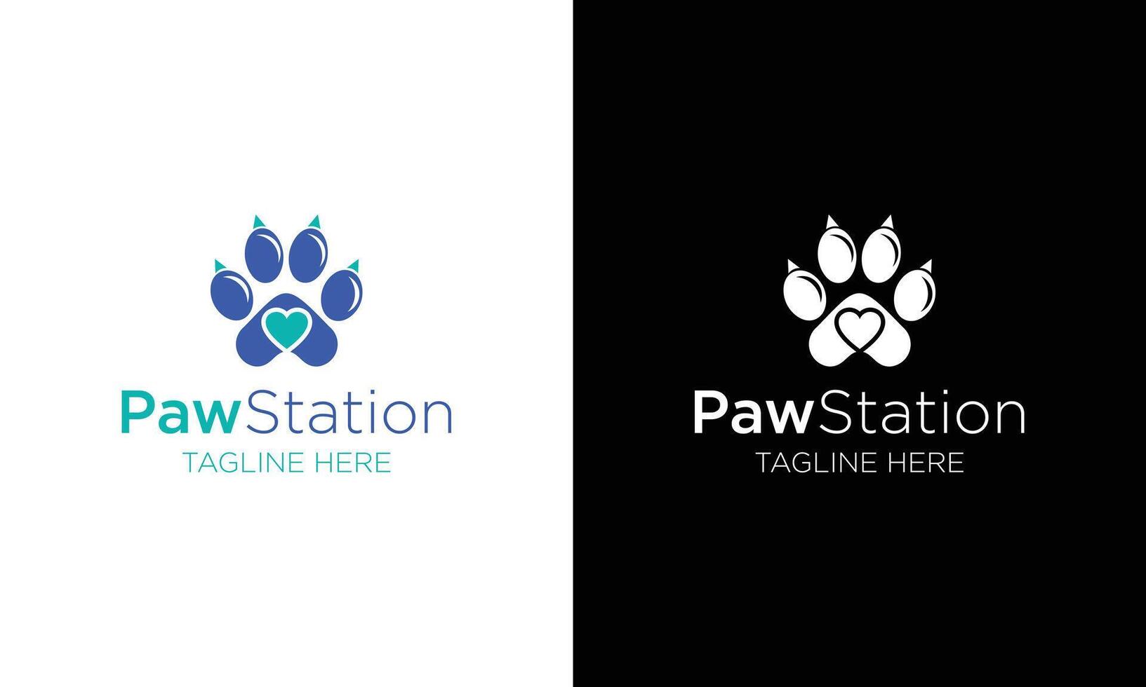 Pet Medical Clinic Health Design Logo Template . Pet paw clinic health logo icon . Animal health logo vector