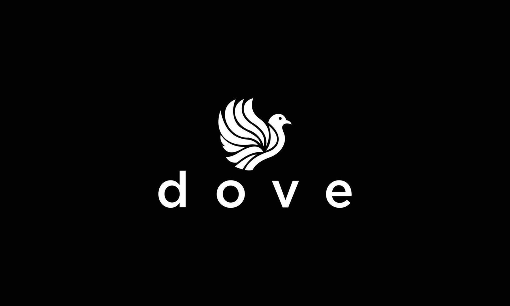 Art dove bird flying logo vector
