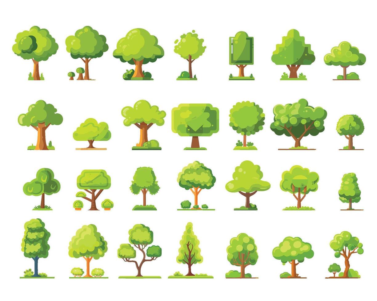 verde plantas para el jardín en dibujos animados vector