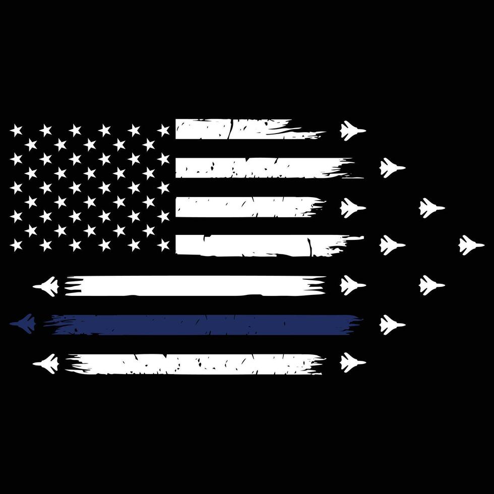 White And Blue Air Force Men's T-shirt vector